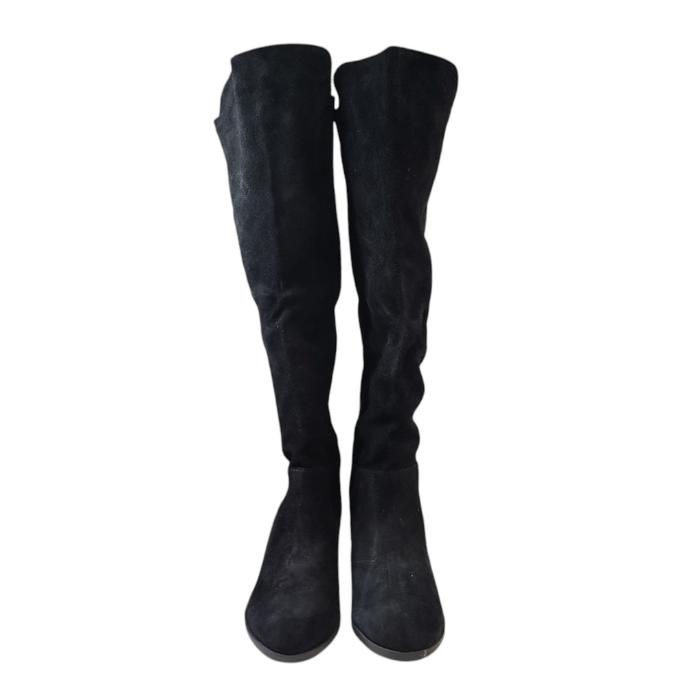 Calypso Womens Suede Tall Over-the-Knee Boots - Black Oiled Suede 7.5M - Picture 2 of 8